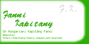 fanni kapitany business card