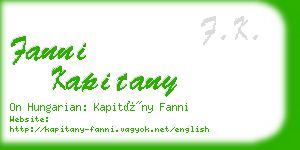 fanni kapitany business card